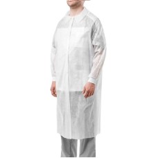 Халат процедурный на липучках, рукав на манжете XXL, белый, 10 шт