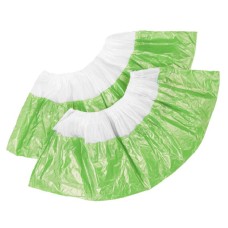 Бахилы одноразовые 3,5 г/пара, с двойной подошвой, бело-зеленые, 50 пар