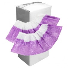 Бахилы одноразовые 3,5 г/пара, с двойной подошвой, бело-фиолетовые, 500 пар