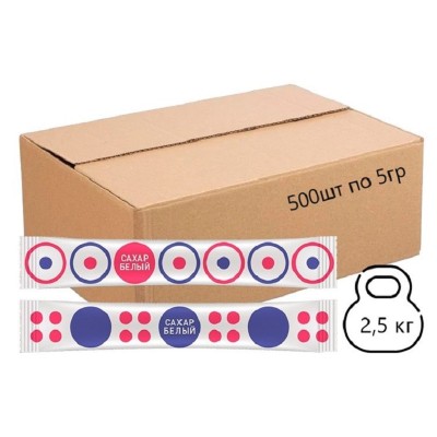 Сахар порционный в стиках по 5 г, 500 шт