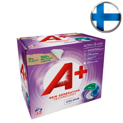 Капсулы для стирки A+ 4in1 COLOUR, 22 шт