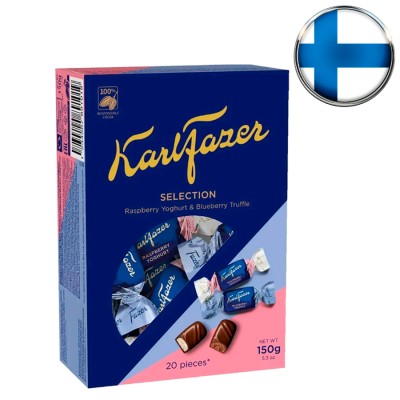 Конфеты Fazer Selection Raspberry Yoghurt и Blueberry Truffle, 150 г