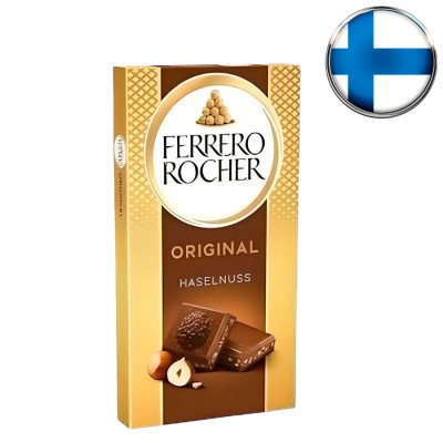 Шоколад молочный Ferrero Rocher Original, с кремом из лесного ореха и фундуком, 90 г