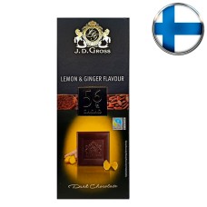 Шоколад темный J.D.Gross 56% с лимоном и имбирем, 125 г