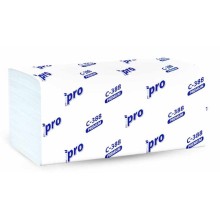 Полотенца бумажные V(ZZ)-сложение PROtissue, 180 листов, 3-слоя, белые (С388)
