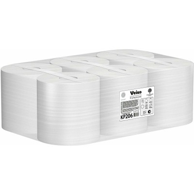 Полотенца бумажные Veiro Professional Comfort 180м, с центральной вытяжкой, 2-слоz, в рулоне, белые (KP206)