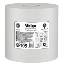 Полотенца бумажные Veiro Professional Basic 300м, с центральной вытяжкой, 1-слой, в рулоне, серые (KP105)