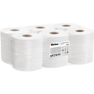 Полотенца бумажные Veiro Professional Comfort 200м, с центральной вытяжкой, 1-слой, в рулоне, белые (KP210)