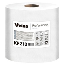 Полотенца бумажные Veiro Professional Comfort 200м, с центральной вытяжкой, 1-слой, в рулоне, белые (KP210)