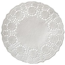 Ажурные салфетки бумажные, диаметр 20 см, белые, 250 шт