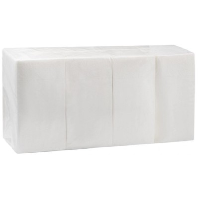 Салфетки бумажные 24x24 см, 2-х слойные, 1/8 сложение, белые, 230 шт