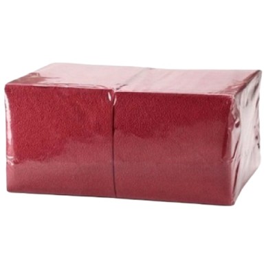 Салфетки бумажные 24x24 см, бордо, 400 шт