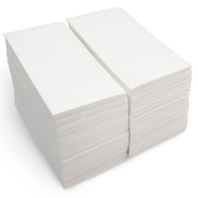 Салфетки бумажные 33x33 см, 2-х слойные, 1/8 сложение, белые, 100 шт