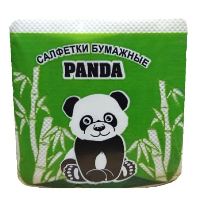 Салфетки бумажные Панда 24x24 см, белые, 100 шт