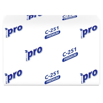 Салфетки бумажные V-сложение PROtissue 16x21 см, белые, 200 шт (С251)