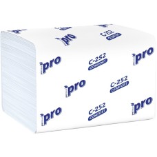 Салфетки бумажные для диспенсера PROtissue Comfort V-сложение 200 листов , 1-слой, белые (С252)