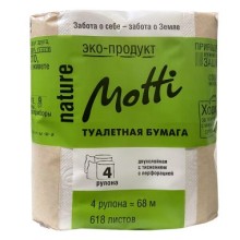 Туалетная бумага Motti 4 рулона, 2-слоя, белая