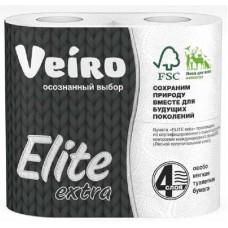 Туалетная бумага Veiro Elite Extra 4 рулона, 4-слоя, белая