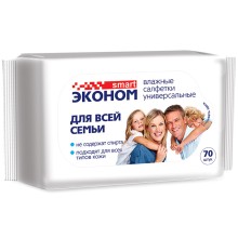 Влажные салфетки Эконом smart, универсальные, 70 шт