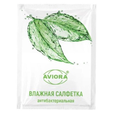 Влажные салфетки Aviora  60х80 мм, антибактериальные, 250 шт