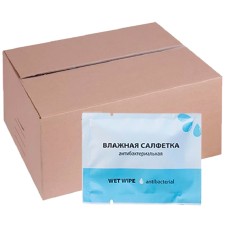 Влажные салфетки с антибактериальным эффектом 60х80 мм,  в индивидуальной упаковке, 1000 шт