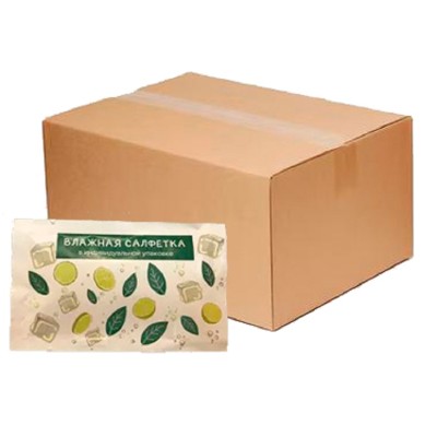 Влажные салфетки очищающие "Свежесть" 60х100 мм,  в индивидуальной упаковке, 1000 шт