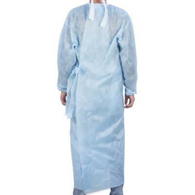 Халат хирургический Евростандарт на завязках, стерильный, голубой