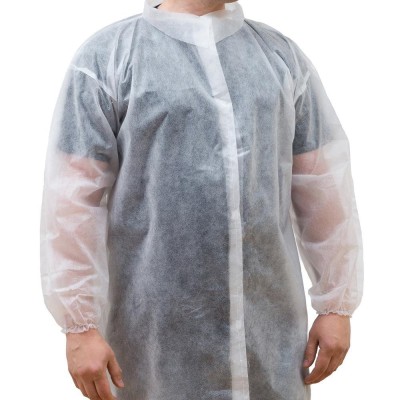 Халат процедурный на липучках XXL, белый, 10 шт