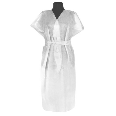 Халат-кимоно одноразовый на завязках, белый, 10 шт