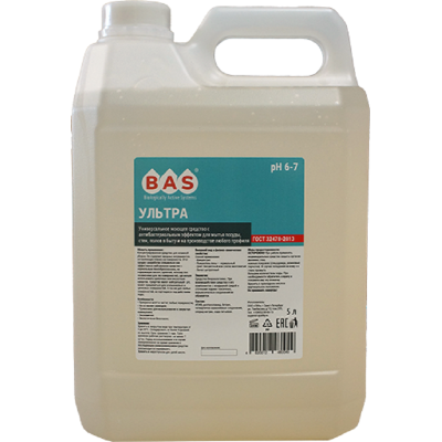 Средство универсальное моющее с антибактериальным эффектом БАС-ультра, 5 л