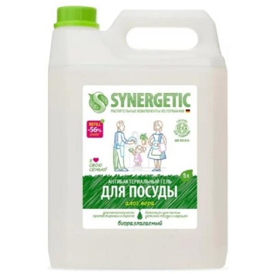 Средство для мытья посуды Synergetic, алоэ вера, 5 л