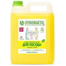 Средство для мытья посуды Synergetic, сочный лимон, 5 л