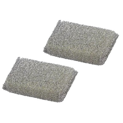 Губка для посуды со стальной нитью 12х10х2,5 см, золото/серебро, 2 шт