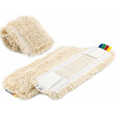 Насадка МОП хлопок 60*13, белая, карманы+языки