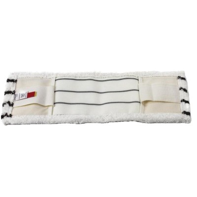 Насадка МОП микрофибра 50*14, жесткий абразив (Беларусь), черно-белая, карманы+языки