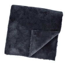 Салфетка из микрофибры плюш 40x40 см, черная, 450 г/м2, без упаковки