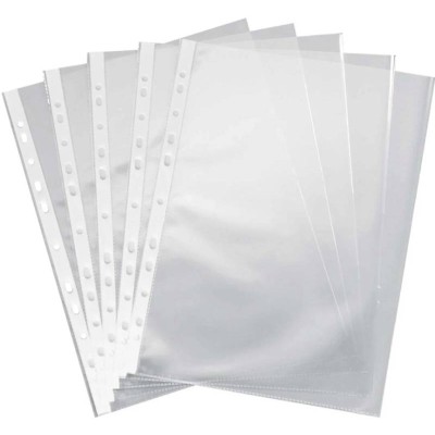 Папки-файлы перфорированные А4 глянцевые, 60 мкм, 100 шт 