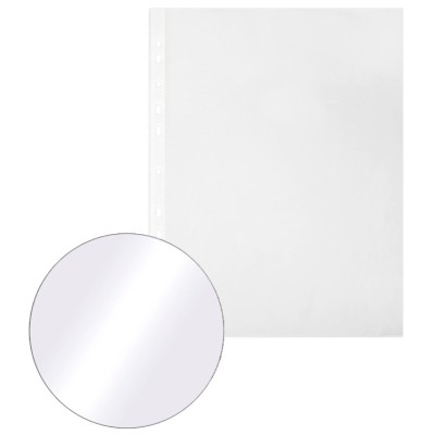 Папки-файлы перфорированные А4 глянцевые, 60 мкм, 100 шт 