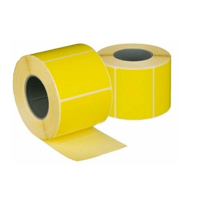 Термоэтикетка 36х73 мм ЭКО желтая, намотка 140 шт