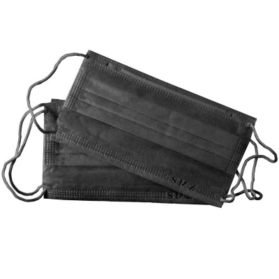 Маска медицинская СМЗ, четырехслойная, черная, 50 шт