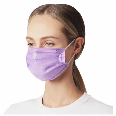 Маска медицинская СМЗ, четырехслойная, фиолетовая, 100 шт