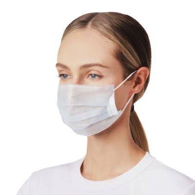 Маска медицинская СМЗ, трехслойная, голубая, 50 шт