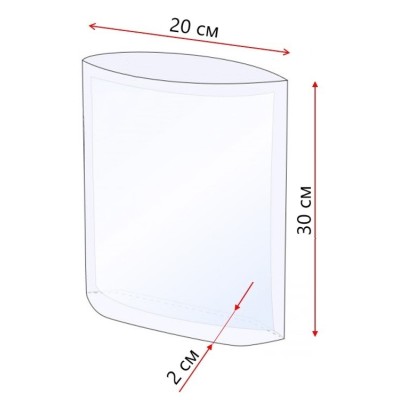 Пакет БОПП 20х30х2 см, закладное дно, 30 мкм, 250 шт