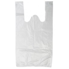 Пакет майка 24+12х44 см, белый, 10 мкм, ПНД, 100 шт