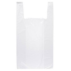 Пакет майка 28+14х50 см, белый, 14 мкм, ПНД, 100 шт