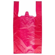 Пакет майка 24+12х42 см, розовый, 13 мкм, ПНД, 100 шт