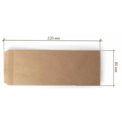 Конверт для приборов 220х80 мм, 40г/м2, коричневый, 2000 шт