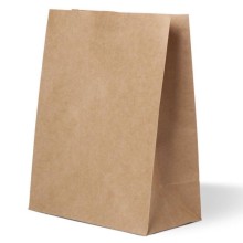Крафт пакет бумажный 220х120х280 мм, 70г/м2, коричневый, 800 шт