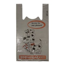 Пакет-майка ПВД "Далматинец" 32+19х63 см, 30мкм, серый, 100 шт