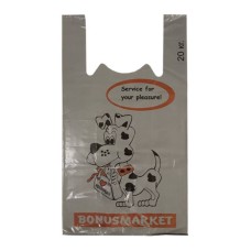 Пакет-майка ПВД "Далматинец" 32+19х63 см, 30мкм, серый, 100 шт